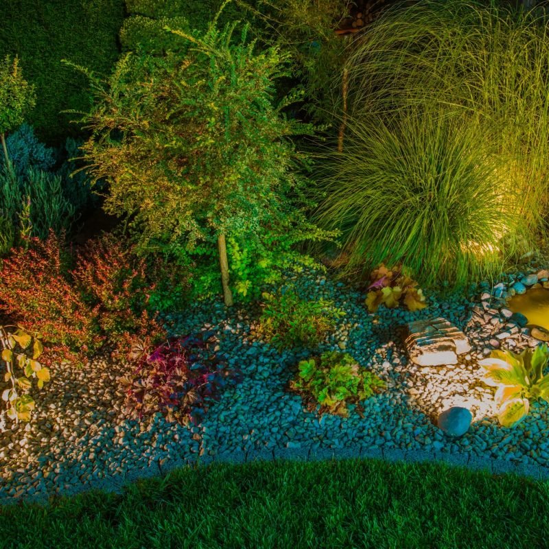 Rocky Garden with Lighting